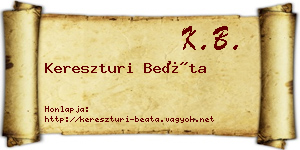 Kereszturi Beáta névjegykártya